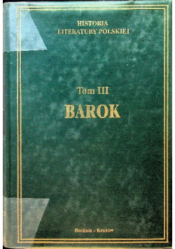 Historia literatury światowej Tom III Barok