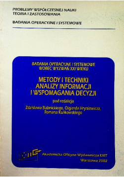 Metody i techniki analizy informacji i wspomagania decyzji