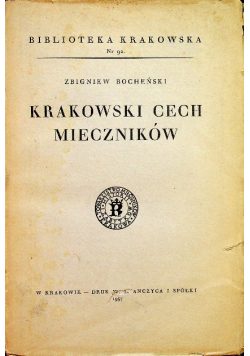 Krakowski cech mieczników 1937