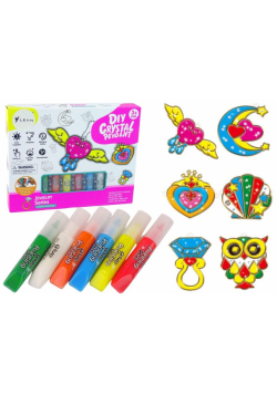 Witraże zawieszki DIY biżuteria 6 szt.
