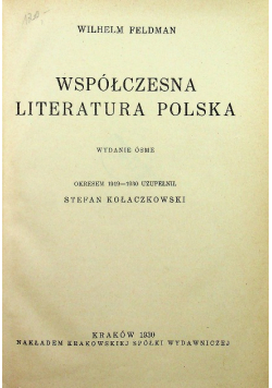 Współczesna literatura Polska 1930 r.