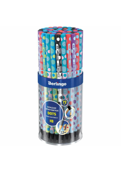 Ołówek z czarnego drewna Dots (72szt)