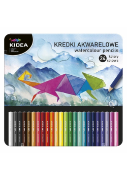 Kredki akwarelowe w pudełku 24 kolory KIDEA