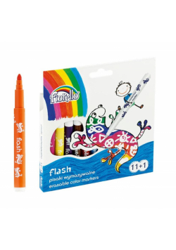 Pisaki Flash wymazywalne 11 kolorów +1 FIORELLO