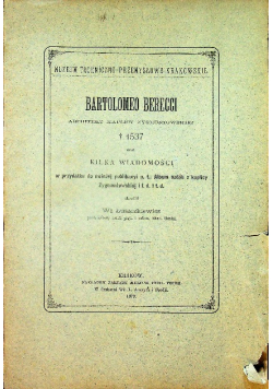Bartolomeo berecci architekt kaplicy zygmuntowskiej 1879 r