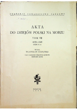 Akta do dziejów polski na morzu