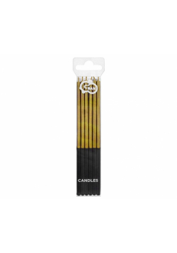 Świeczki urodzinowe Platinum złote 14,50cm 6szt