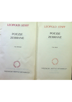 Staff Poezje zebrane Tom I i II