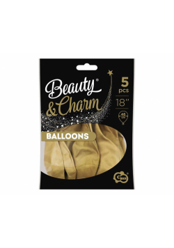Balony Beauty&Charm platynowe j. złote 46cm 5szt