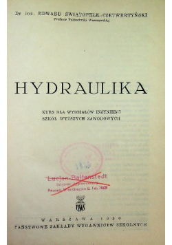 Hydraulika 1950 r.