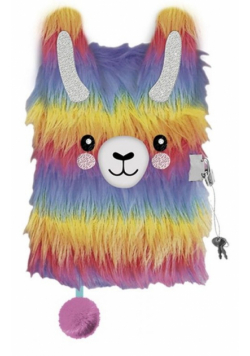 Pamiętnik z kłódką 3D włochacz MY LITTLE FRIEND RAINBOW ALPACA A5, 96 kartek