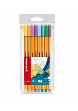 Cienkopis Point 88 pastel 8 kolorów etui STABILO