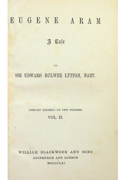 Eugene Aram Vol II 1861 r.