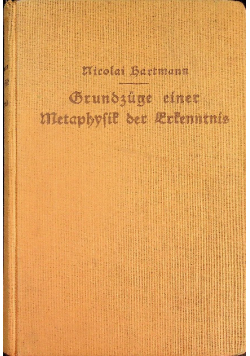 Grundzuge einer Metaphysik der Erkenntnis 1925 r.