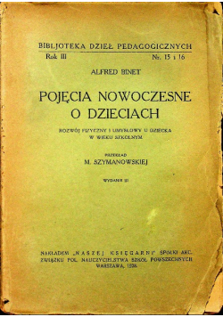 Pojęcia nowoczesne o dzieciach 1928 r.