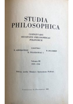 Studia Philosophica Vol III 1948 r.