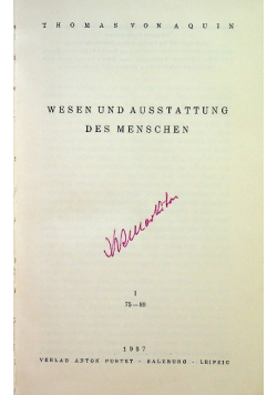 Summa Theologica Band 6 Wesen und Ausstatung des Menschen I 1937 r.