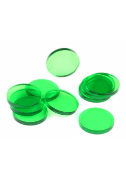 Znaczniki akryl zielone okrągłe 22x3mm 10szt