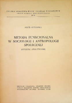 Metoda funkcjonalna w socjologii i antropologii społecznej