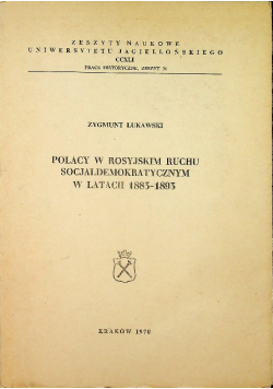 Polacy w rosyjskim ruchu socjaldemokratycznym w latach 1883 do 1893 zeszyt 31