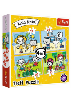 Puzzle 4w1 Dzień Kici Koci TREFL