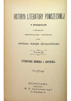 Historya literatury powszechnej  tom II 1901 r
