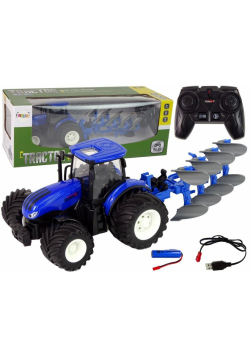 Traktor zdalnie sterowany 1:24 niebieski