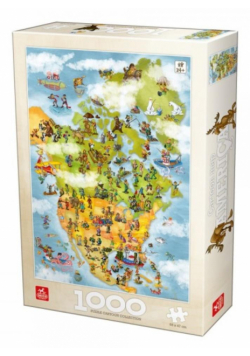 Puzzle 1000 Humorystyczna mapa USA