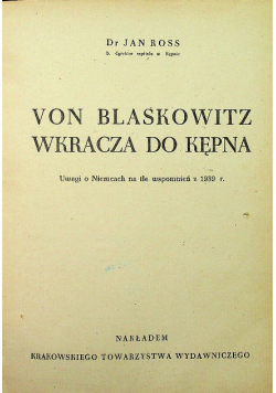 Von Blaskowitz wkracza do Kępna 1939 r.