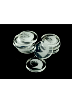 Znaczniki akryl transparentne okrągłe 22x3mm 10szt