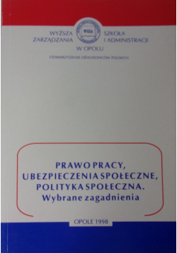Prawo pracy ubezpieczenia społeczne polityka społeczna