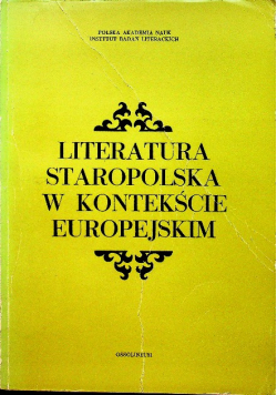 Literatura staropolska w kontekście europejskim