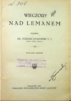 Wieczory nad Lemanem 1923 r.