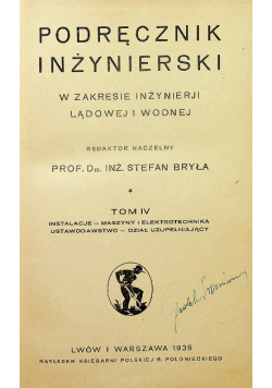 Podręcznik inżynierski w zakresie inżynierii lądowej i wodnej 1936r