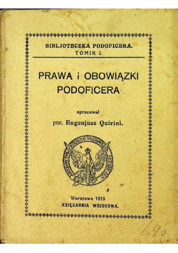 Prawa i obowiązki podoficera 1919 r.