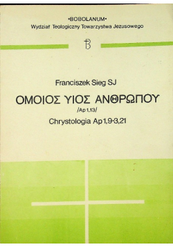 Omios Hyios Anthropou Chrystologia Syna Człowieczego