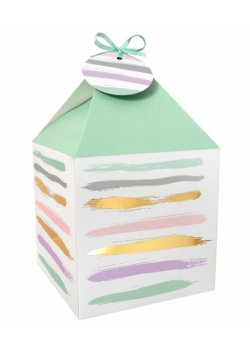 Pudełko na prezenty 11x11 pastelowo-złote 4szt