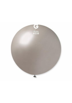 Balon kula metaliczna srebrna 80cm 10szt