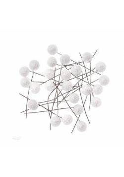 Owoce ostrokrzewu białe brokat 1,2cm 24szt
