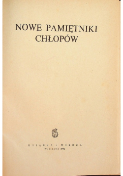 Nowe pamiętniki chłopów