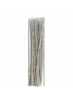 Druciki kreatywne 30cm srebrne 25szt