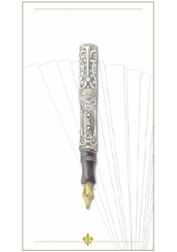 Karnet 12x23 G06 42A 009 + koperta Pióro srebrny