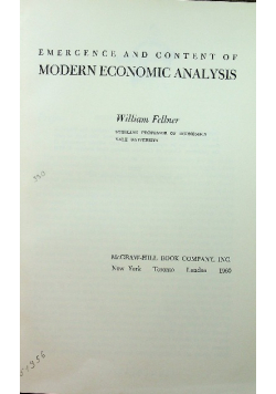 Modern economic analysis