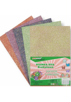 Pianka multicolor brokat 20x30 5szt