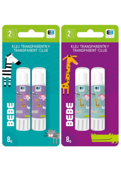 Klej w sztyfcie transparentny 8g 2 sztuki