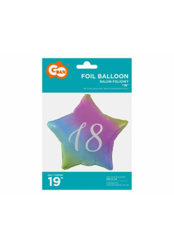 Balon foliowy18-stka gwiazda gradient