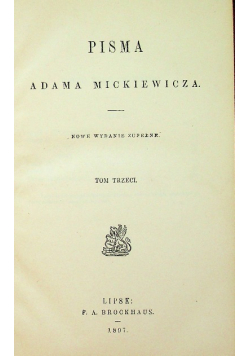 Mickiewicz Pisma Tom 2 1897 r.