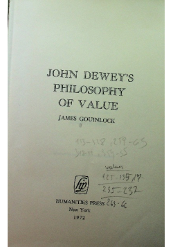 John Dewey's Philosophy of Value