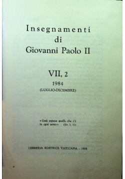 Insegnamenti di Giovanni Paolo II Tom VII Część 2