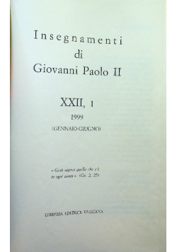 Insegnamenti di Giovanni Paolo II XXI część 1 1999